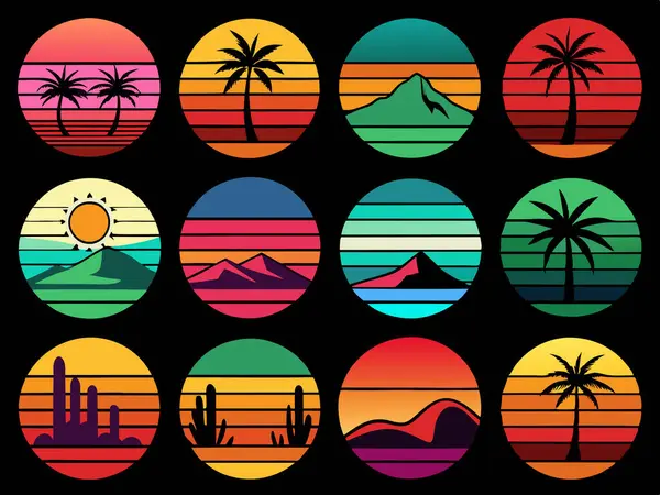 Yaz gün batımı t-shirt tasarımı