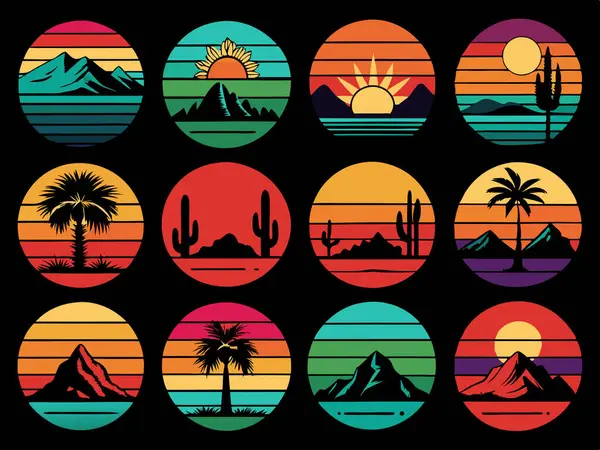 Yaz gün batımı t-shirt tasarımı