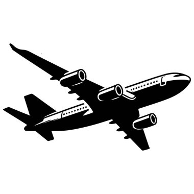 Uçak ikonu ayarlandı. Uçak vektör işareti. Havaalanı varış çıkış sembolü