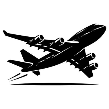 Uçak ikonu ayarlandı. Uçak vektör işareti. Havaalanı varış çıkış sembolü