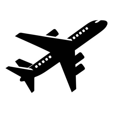 Uçak ikonu ayarlandı. Uçak vektör işareti. Havaalanı varış çıkış sembolü