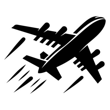 Uçak ikonu ayarlandı. Uçak vektör işareti. Havaalanı varış çıkış sembolü