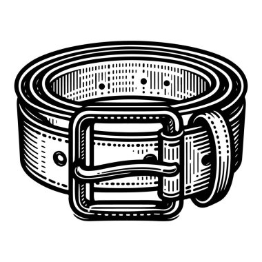 siyah deri kemer vektörü ve illüstrasyon