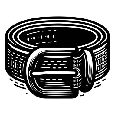 siyah deri kemer vektörü ve illüstrasyon