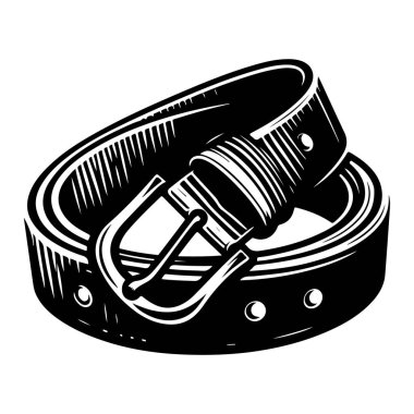 siyah deri kemer vektörü ve illüstrasyon