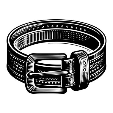 siyah deri kemer vektörü ve illüstrasyon