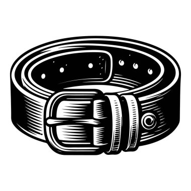 siyah deri kemer vektörü ve illüstrasyon