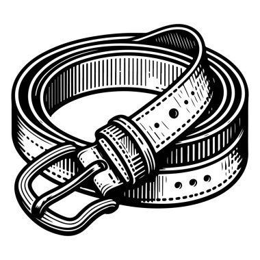 siyah deri kemer vektörü ve illüstrasyon