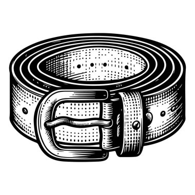 siyah deri kemer vektörü ve illüstrasyon