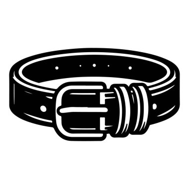 siyah deri kemer vektörü ve illüstrasyon