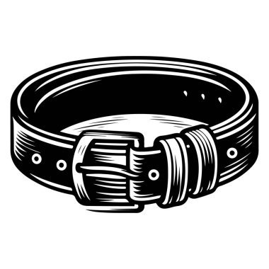 siyah deri kemer vektörü ve illüstrasyon