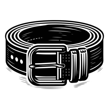 siyah deri kemer vektörü ve illüstrasyon