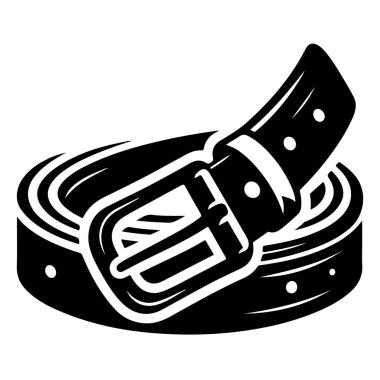 siyah deri kemer vektörü ve illüstrasyon