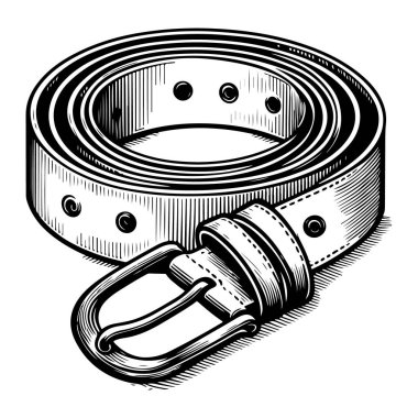 siyah deri kemer vektörü ve illüstrasyon