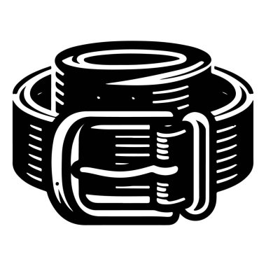 siyah deri kemer vektörü ve illüstrasyon