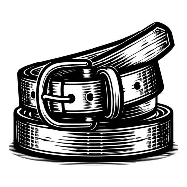 siyah deri kemer vektörü ve illüstrasyon