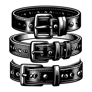 siyah deri kemer vektörü ve illüstrasyon