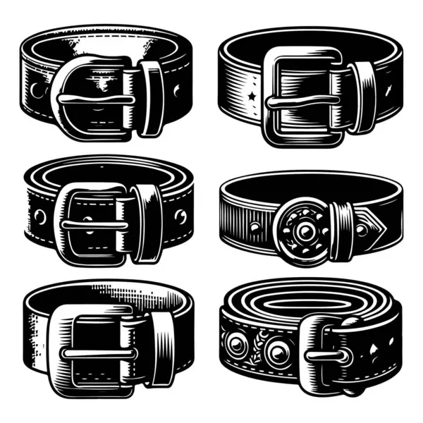 siyah deri kemer vektörü ve illüstrasyon