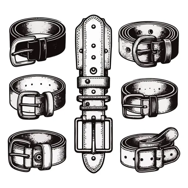 siyah deri kemer vektörü ve illüstrasyon