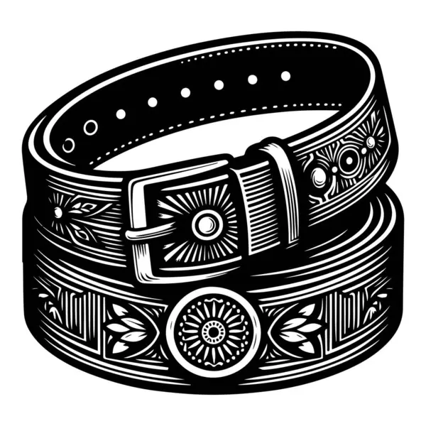 siyah deri kemer vektörü ve illüstrasyon