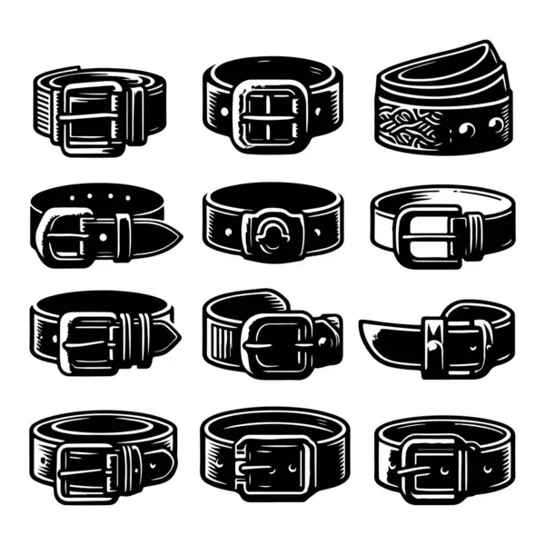 siyah deri kemer vektörü ve illüstrasyon