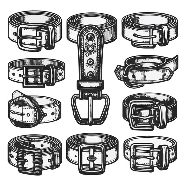 siyah deri kemer vektörü ve illüstrasyon