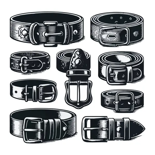 siyah deri kemer vektörü ve illüstrasyon