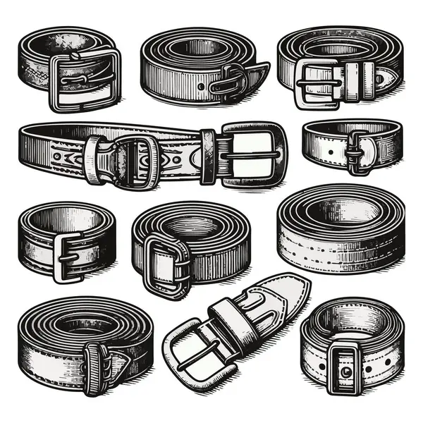 siyah deri kemer vektörü ve illüstrasyon