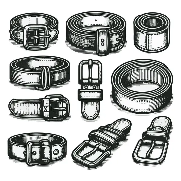 siyah deri kemer vektörü ve illüstrasyon