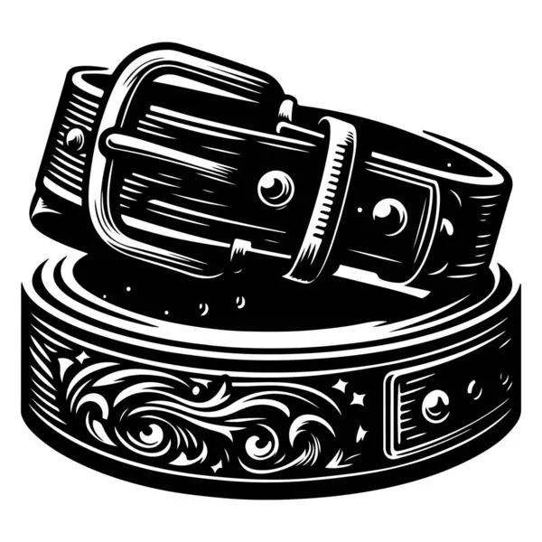 siyah deri kemer vektörü ve illüstrasyon