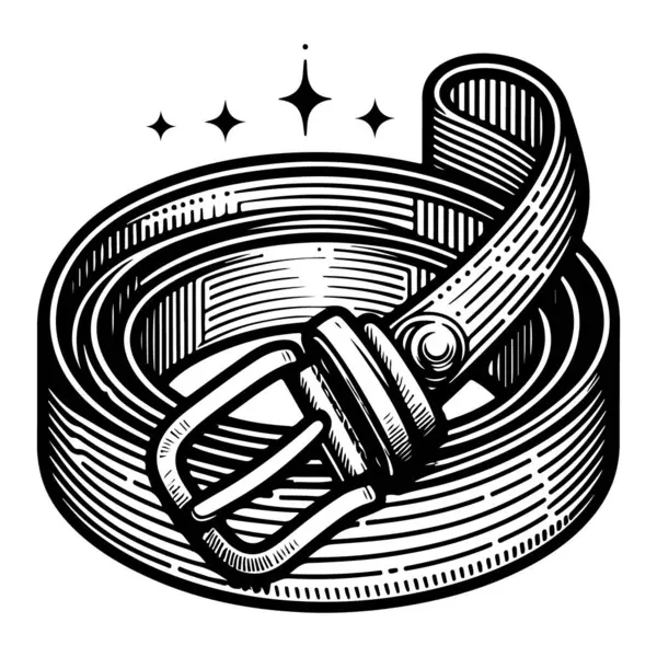 siyah deri kemer vektörü ve illüstrasyon