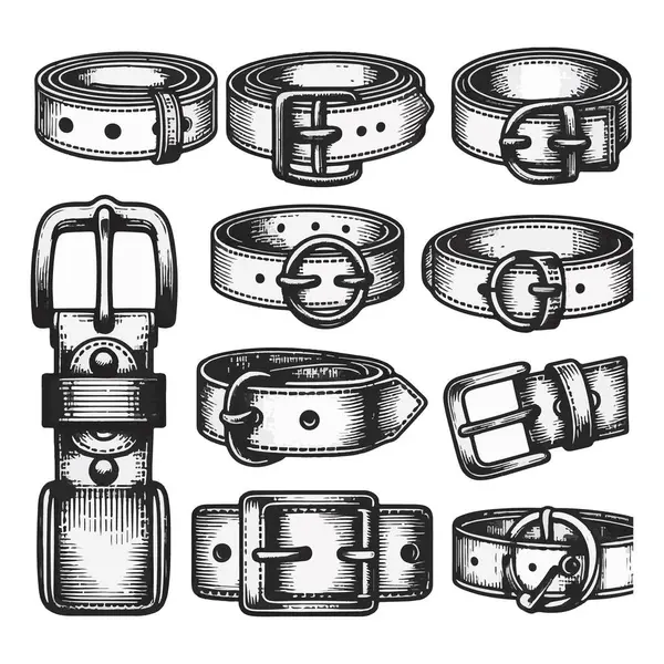 siyah deri kemer vektörü ve illüstrasyon