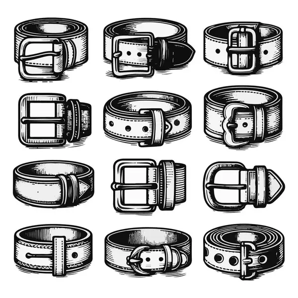 siyah deri kemer vektörü ve illüstrasyon