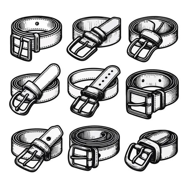 siyah deri kemer vektörü ve illüstrasyon