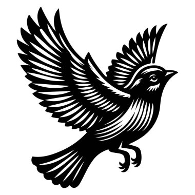 Tasarım için siyah kuş siluet vektör elementleri kümesi.