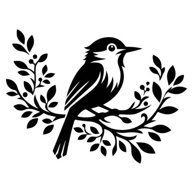 Tasarım için siyah kuş siluet vektör elementleri kümesi.