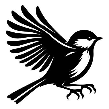 Tasarım için siyah kuş siluet vektör elementleri kümesi.