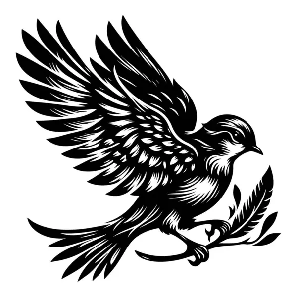 Tasarım için siyah kuş siluet vektör elementleri kümesi.