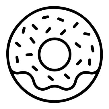 Minimalist, siyah beyaz çizgili klasik halka çöreğin serpiştirilmiş hali. Basit tasarım ve simgeler için mükemmel.