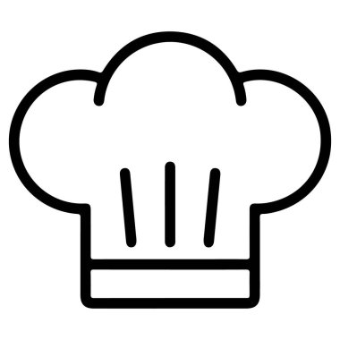 Geleneksel bir aşçı şapkasının minimalist siyah-beyaz çizgisi, sıklıkla toque blanche olarak adlandırılır, aşçılık ve aşçılık sanatlarını sembolize eder..