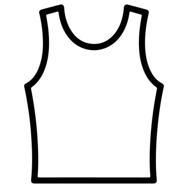 Minimalist siyah bir taslak, kolsuz bir kolsuz bluz tasvir eder. Bu çok yönlü simge gündelik kıyafetleri, atletik giysileri ve yaz modasının esaslarını temsil ediyor..