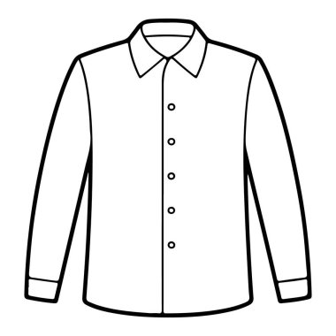 Klasik bir erkek uzun kollu gömlek tasvirinin bu çizginin basitliğini keşfedin. Moda modelleri, tasarım şablonları veya grafik ögeleri için ideal.