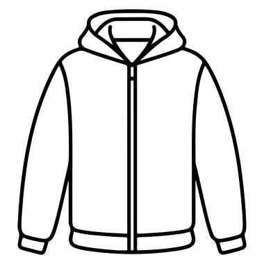Temiz, minimalist bir sanat tasviri klasik kapüşonlu ve fermuarlı bir sweatshirt. Moda modelleri, tasarım şablonları ya da giysi konseptleri için mükemmel..