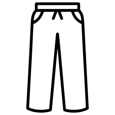 Bir minimalist taslak, elastik bel ve pratik yan cepleri bir askı kapanış, gevşek bir çift resmedilmiş gündelik pantolon.