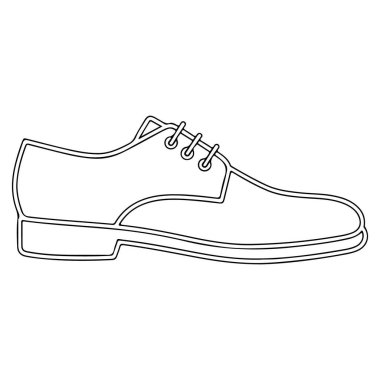 Klasik bir Oxford erkek ayakkabısının temiz ve minimalist çizimi. Bu ebedi ayakkabı tasarımı bağcıklar ve seçkin bir siluet gibi temel özellikleri sergiliyor..