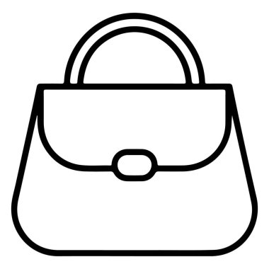 Zarif bir kadın çantasının tasviri olan temiz, minimalist bir sanat tasviri. Bu çok yönlü resim geleneksel bir el çantası tasarımı sergiliyor, moda ve aksesuarla ilgili konular için mükemmel..