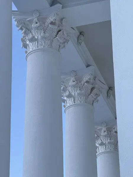 Beyaz taş sütunlardaki yazıtların kalıpları.