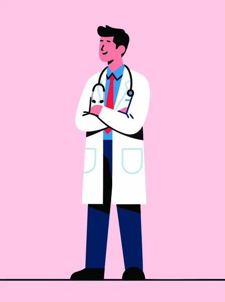 Steteskoplu erkek doktor.