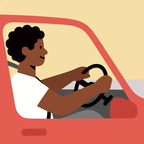 Araba kullanan Afrikalı Amerikalı..