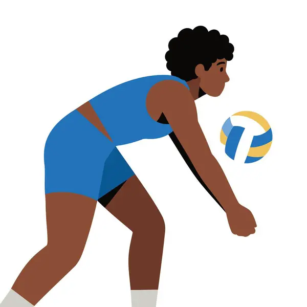 Voleybol oyuncusu kadın vektör çizimi tasarımı